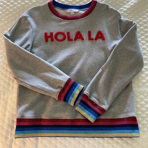 Trina Turk HOLA LA Grey Sweatshirt SIZE MEDIUM
